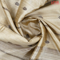 Beige Banaras Jute Silk Saree