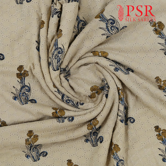 Beige Hacoba Embroidery Running Material