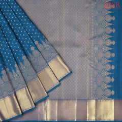 Peacock Blue Kanchipuram Silk Saree
