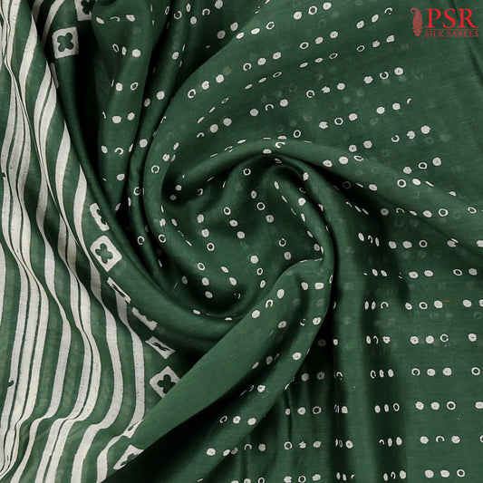 Hunter Green Chanderi Silk Cotton Saree