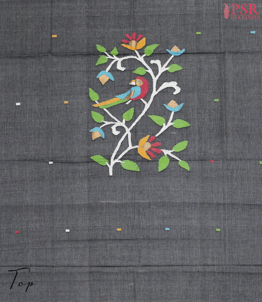 Dark Grey Byloom Cotton Dress Material