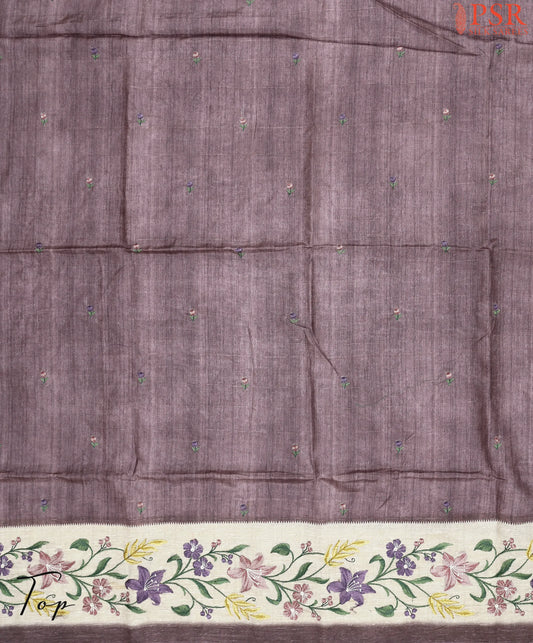 Mauve Tissue Dupion Cotton Dress Material