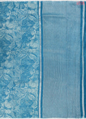 Bondi Blue Linen Saree