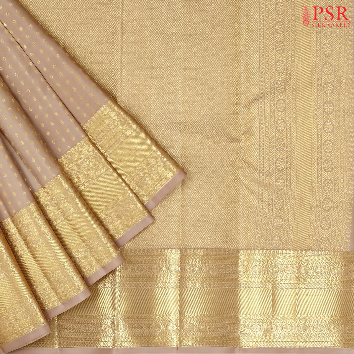 Chikoo Beige Kanchipuram Silk Saree
