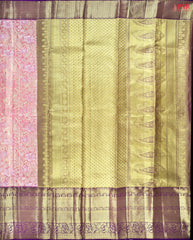 Carnation Pink Kanchipuram Tissue Silk Saree