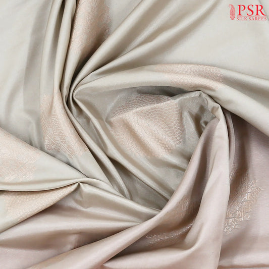 Ecru Grey Soft Art Silk Saree