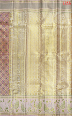 Golden Pink Kanchipuram Jacquard Silk Saree