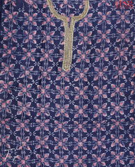 Indigo Blue Chanderi Silk Cotton Dress Material