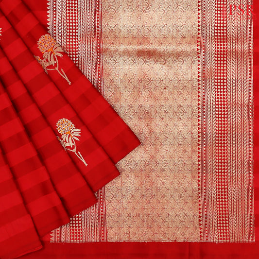 Red Banaras Katan Silk Saree