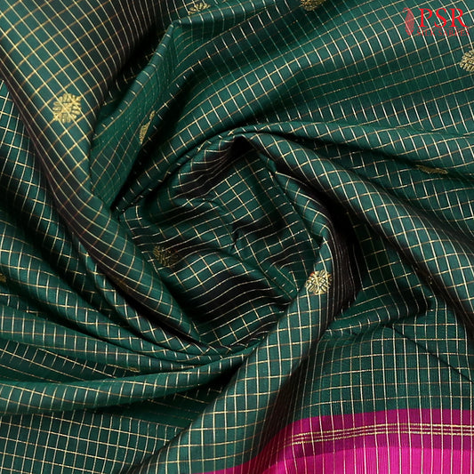 Dark Green Kanchipuram Silk Saree