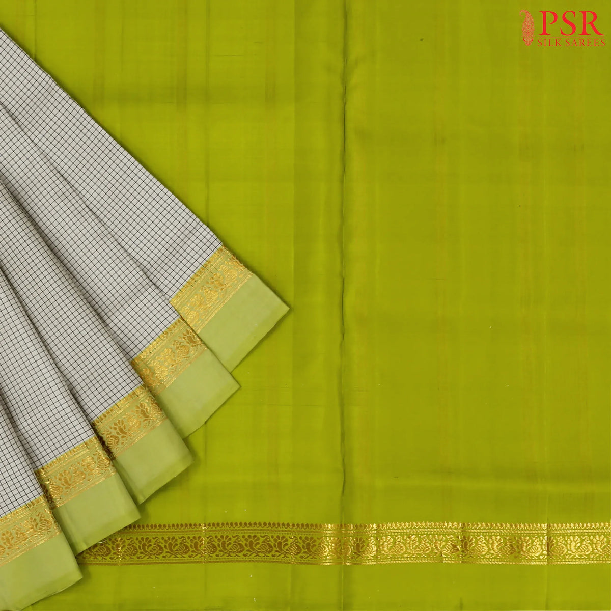 Pearl Grey Arani Silk Saree