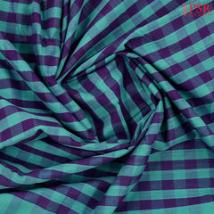 Turquoise Blue & Violet Mangalagiri Cotton Saree