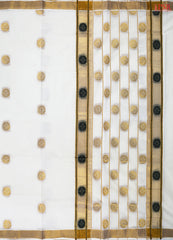 Cream White Kerala Cotton Saree