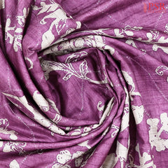 Orchid Purple Semi Tussar Embroidery Saree