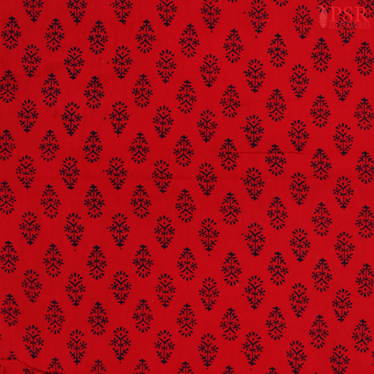 Fuchsia pink Cotton Print Running Material
