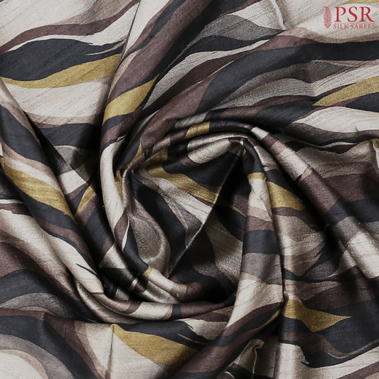 Brown & Grey Kadhi Tussar Silk Saree