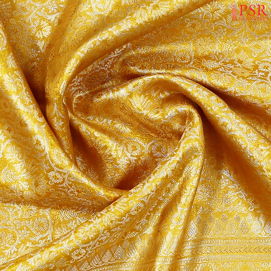 Golden Yellow Bridal Kanchipuram Tissue Silk Saree ]