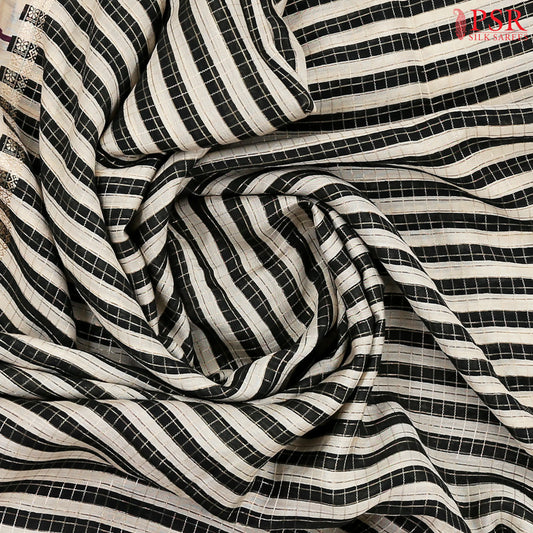 Beige & Black Assam Saree