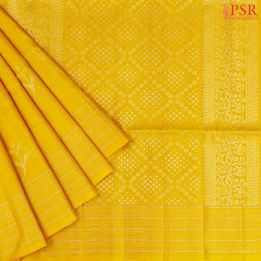 Golden Yellow Soft Silk Saree