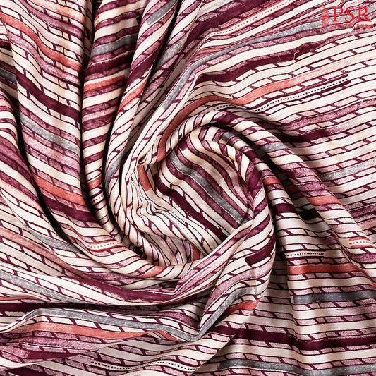 Beige & Jam Purple Chanderi Silk Cotton Saree