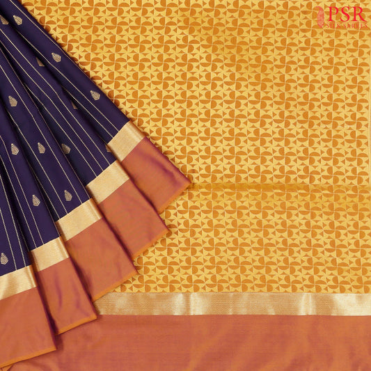 Aubergine Purple Soft Art Silk Saree