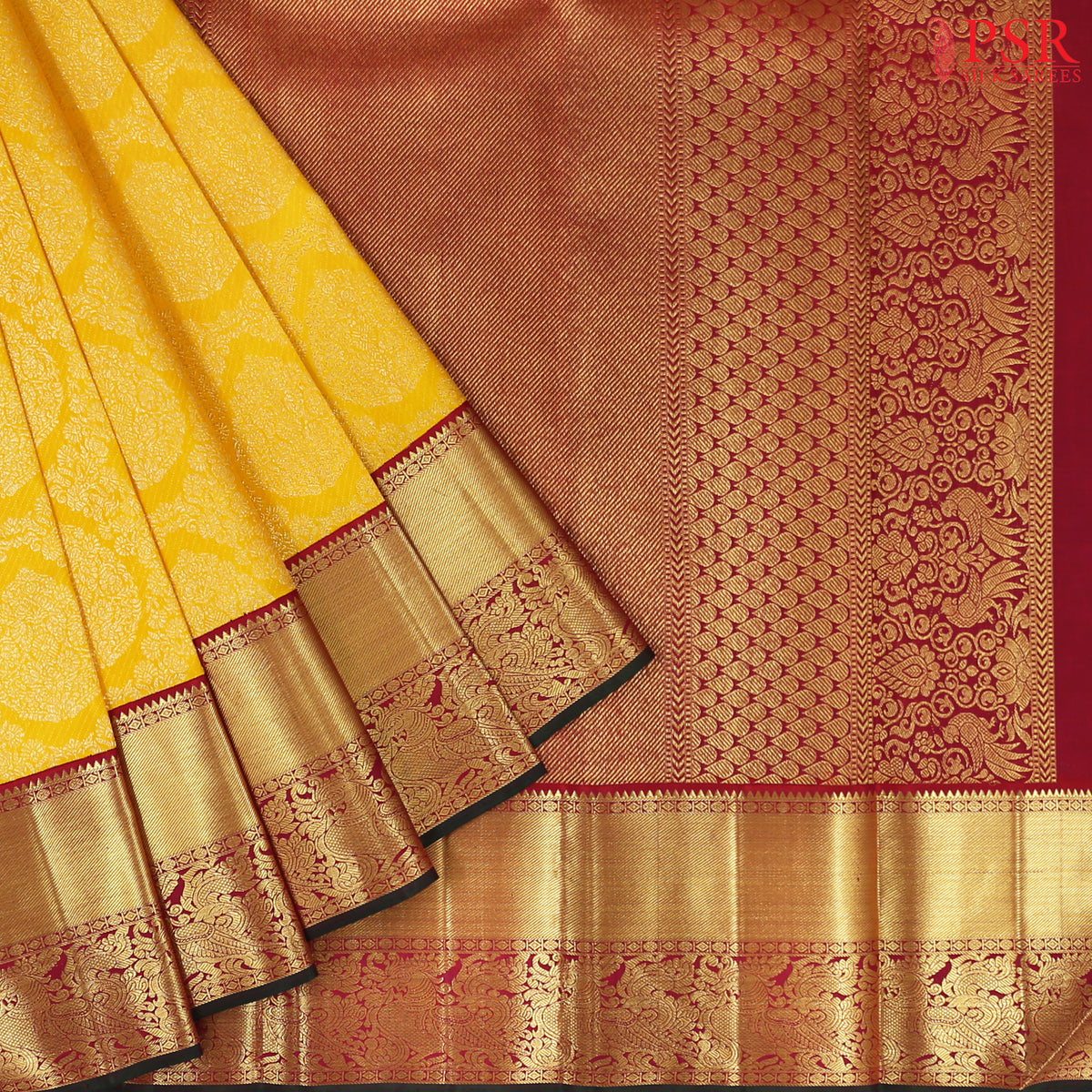 Yellow Kanchipuram Silk Saree