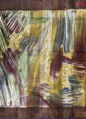 Olive Hues Kadhi Tussar Silk Saree