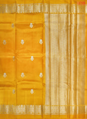 Golden Yellow Chiniya Silk Saree