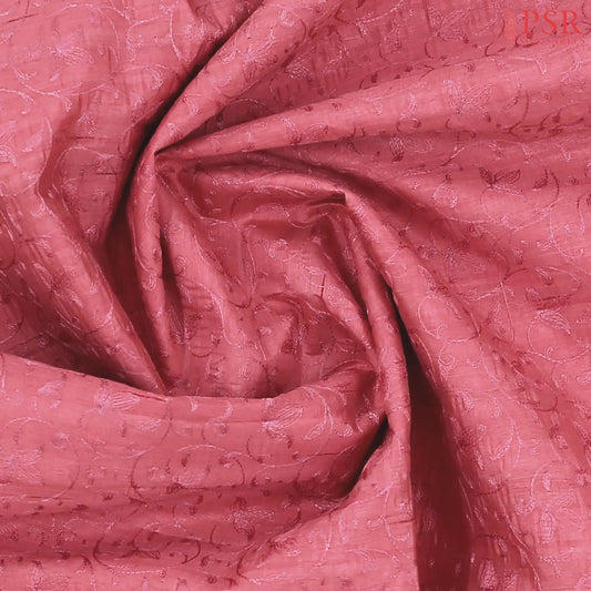 Flamingo Pink Kosa Embroidery Saree