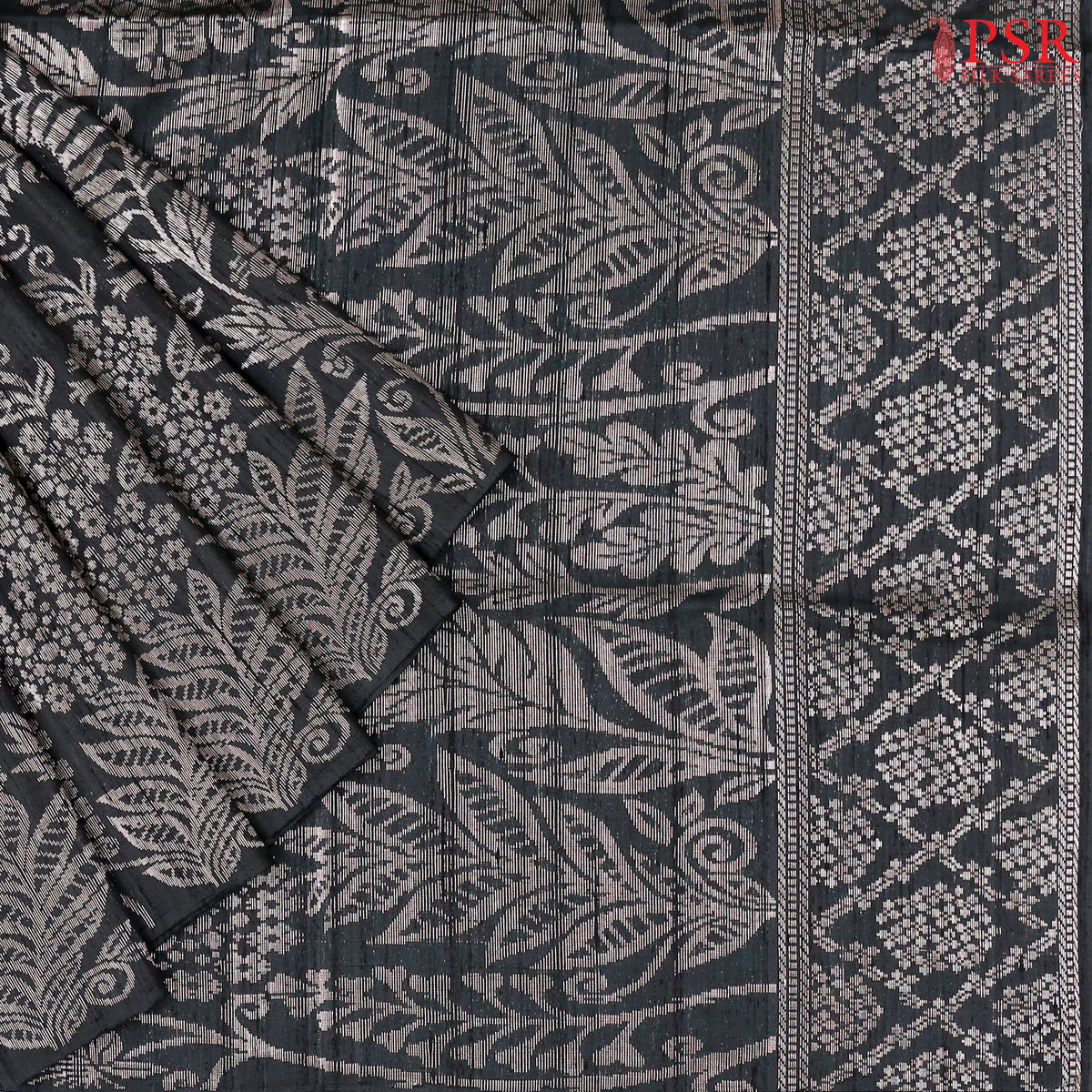 Black Soft Jute Silk Saree