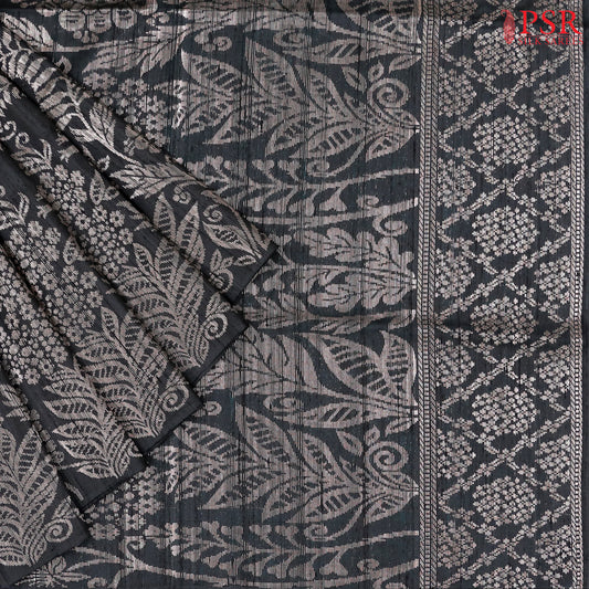 Black Soft Jute Silk Saree