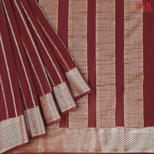 Maroon Semi Binny Silk Saree