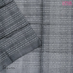 Charcoal Grey Tassar Dress Material