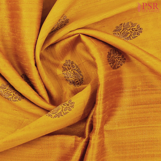 Mustard Yellow Banaras Jute Silk Saree