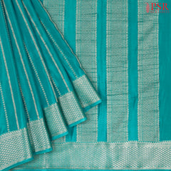 Chintamani Blue Semi Binny Silk Saree