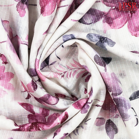 Off White Linen Saree