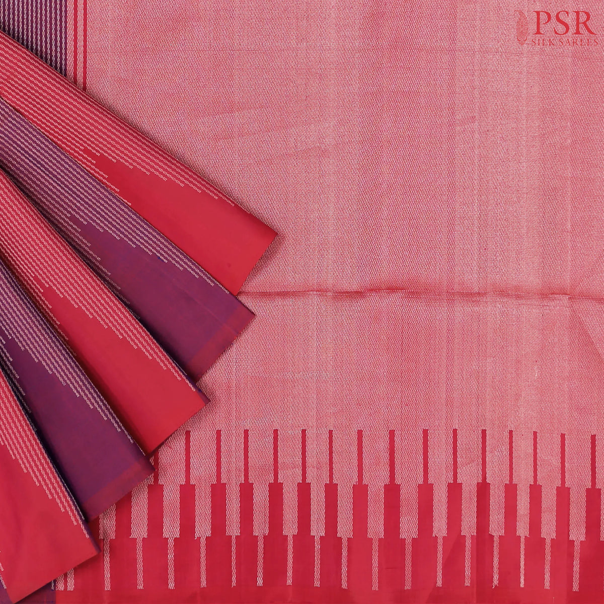 Crimson & Dark Purple Soft Silk Saree