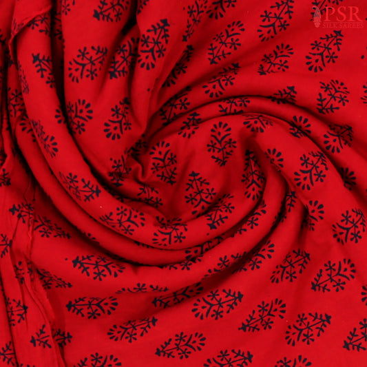 Fuchsia pink Cotton Print Running Material