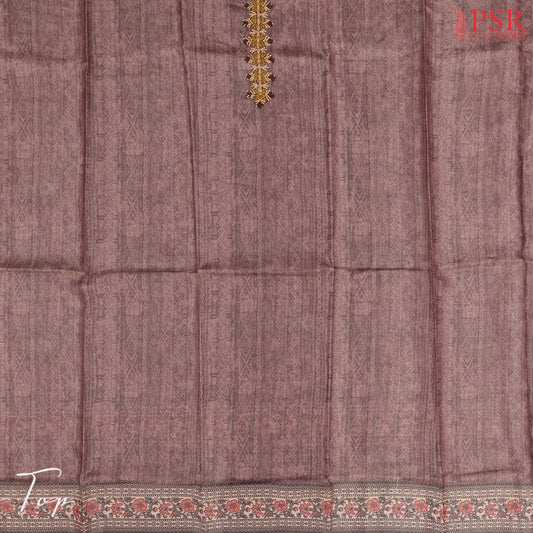 Dark Mauve Tissue Dress Material