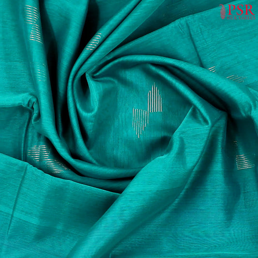 Persian Cyan Silk Cotton Saree