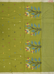 Olive Green Bengal Cotton Saree