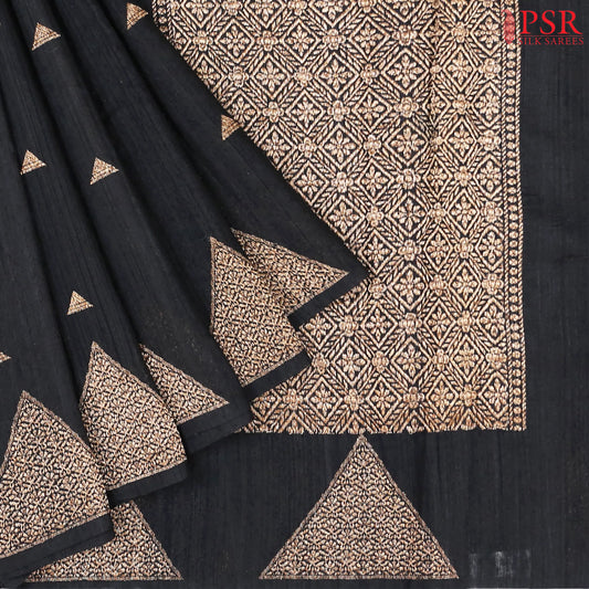 Black Banaras Jute Silk Saree