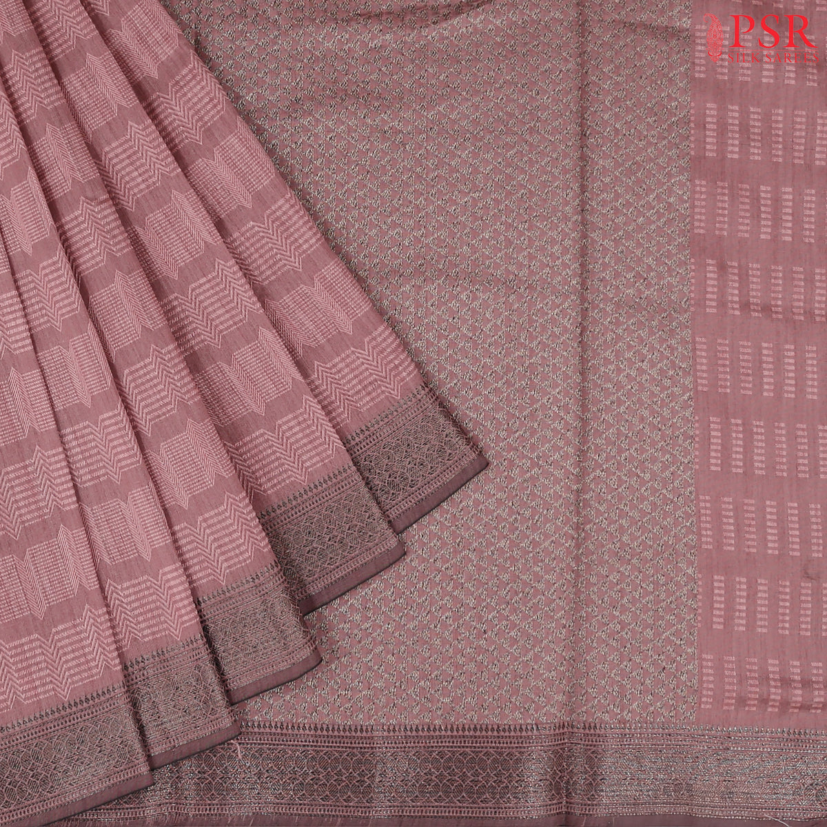 Onion Pink Semi Banaras Saree