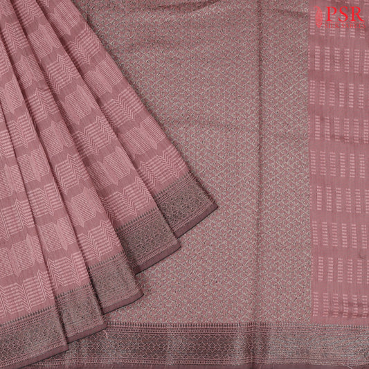 Onion Pink Semi Banaras Saree