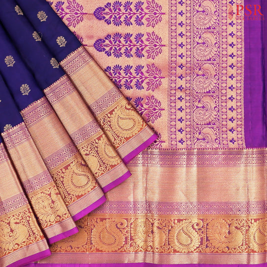 Navy Blue Fancy Kanchipuram Silk Saree