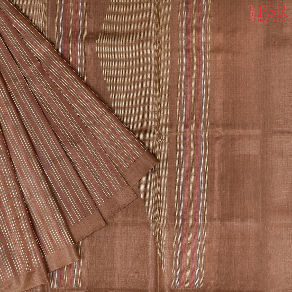 Brown Kadhi Tussar Silk Saree