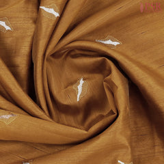 Dark Mustard Kosa Embroidery Saree