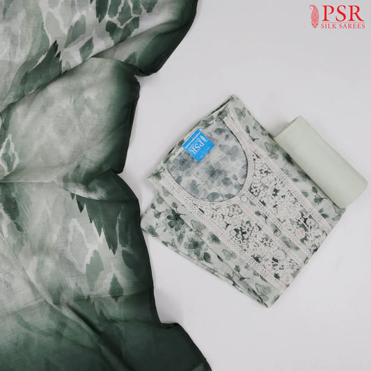 Light Green Cotton Dress Material