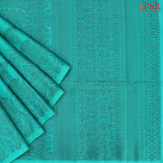 Dark Turquoise Soft Silk Saree