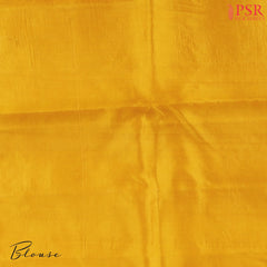 Golden Yellow Chiniya Silk Saree